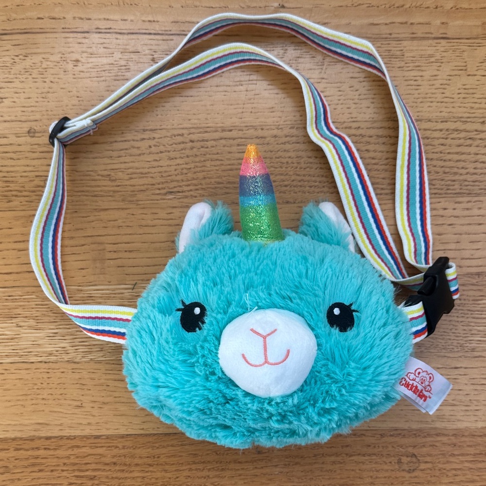 Cuddle Barn Llamacorn  Crossbody Bag with Rainbow Strap
